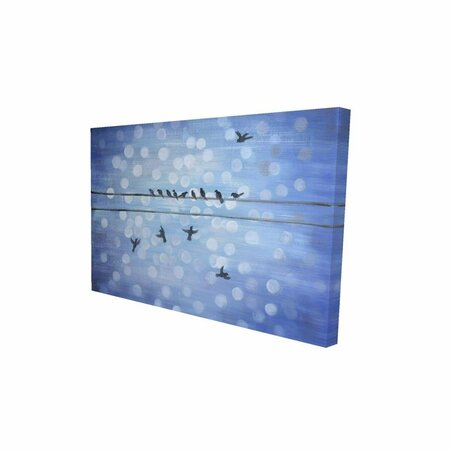FONDO 20 x 30 in. Birds on A Wire with A Clear Blue Sky-Print on Canvas FO2792612